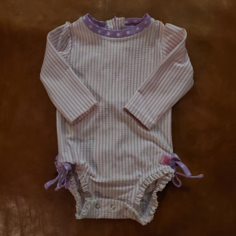 6-12 Month Infant Girls Swimsuit and Hat